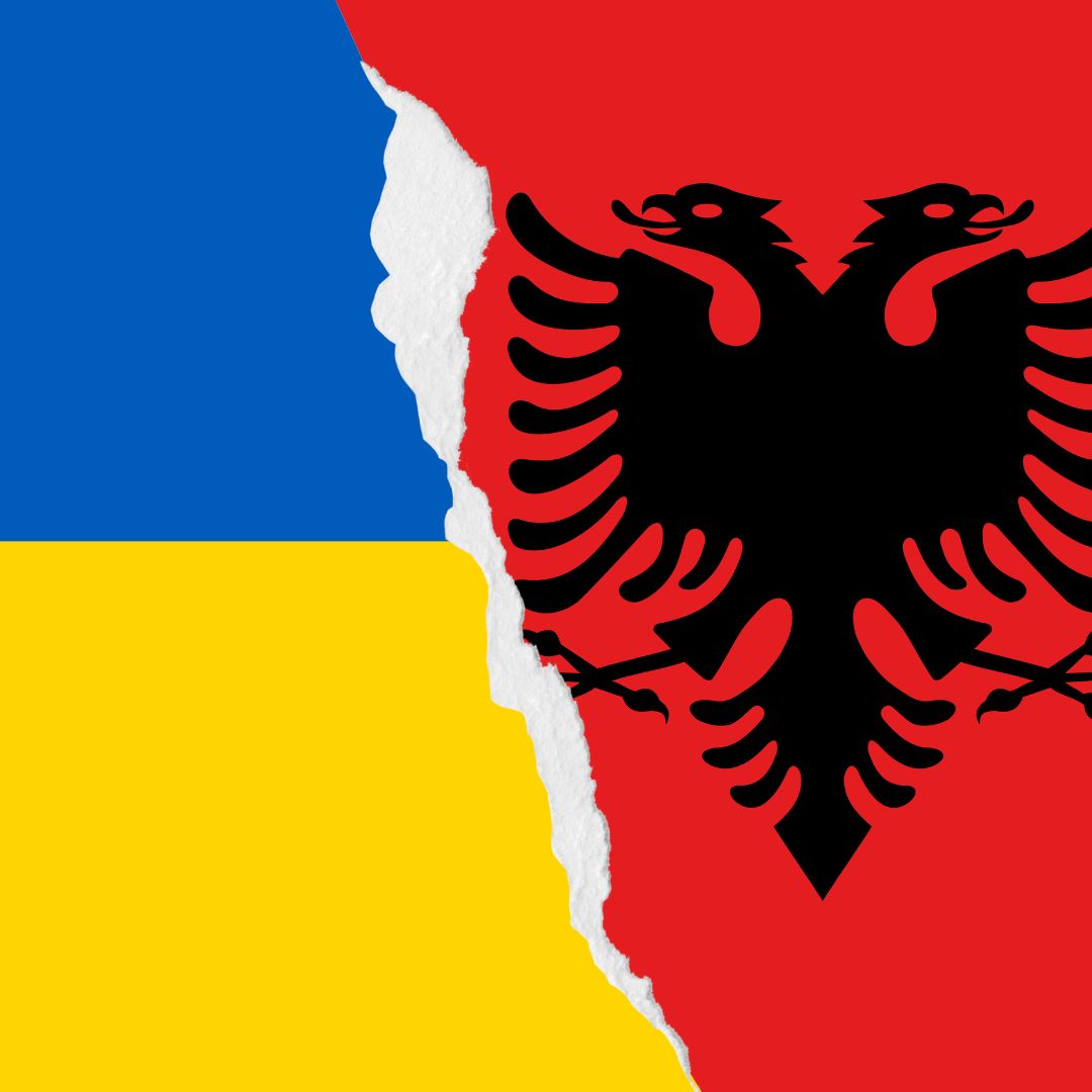 Flamuri i Ukrainës dhe i Shqipërisë